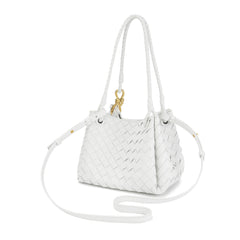 Woven Leather Shoulder Bag with Braided Strap