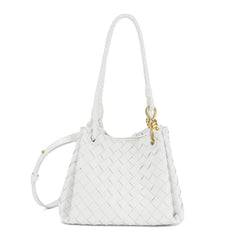 Woven Leather Shoulder Bag with Braided Strap