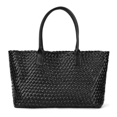 Large Hand-Woven Leather Tote Bag