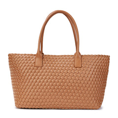 Large Hand-Woven Leather Tote Bag