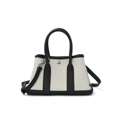 Canvas Mini Tote with Leather Trim and Crossbody Strap