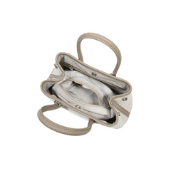 Canvas Mini Tote with Leather Trim and Crossbody Strap