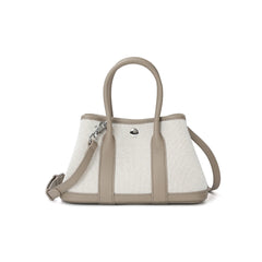 Canvas Mini Tote with Leather Trim and Crossbody Strap