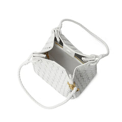 Woven Leather Shoulder Bag with Braided Strap