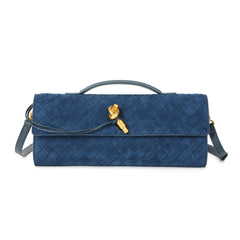 Woven suede leather shoulder bag