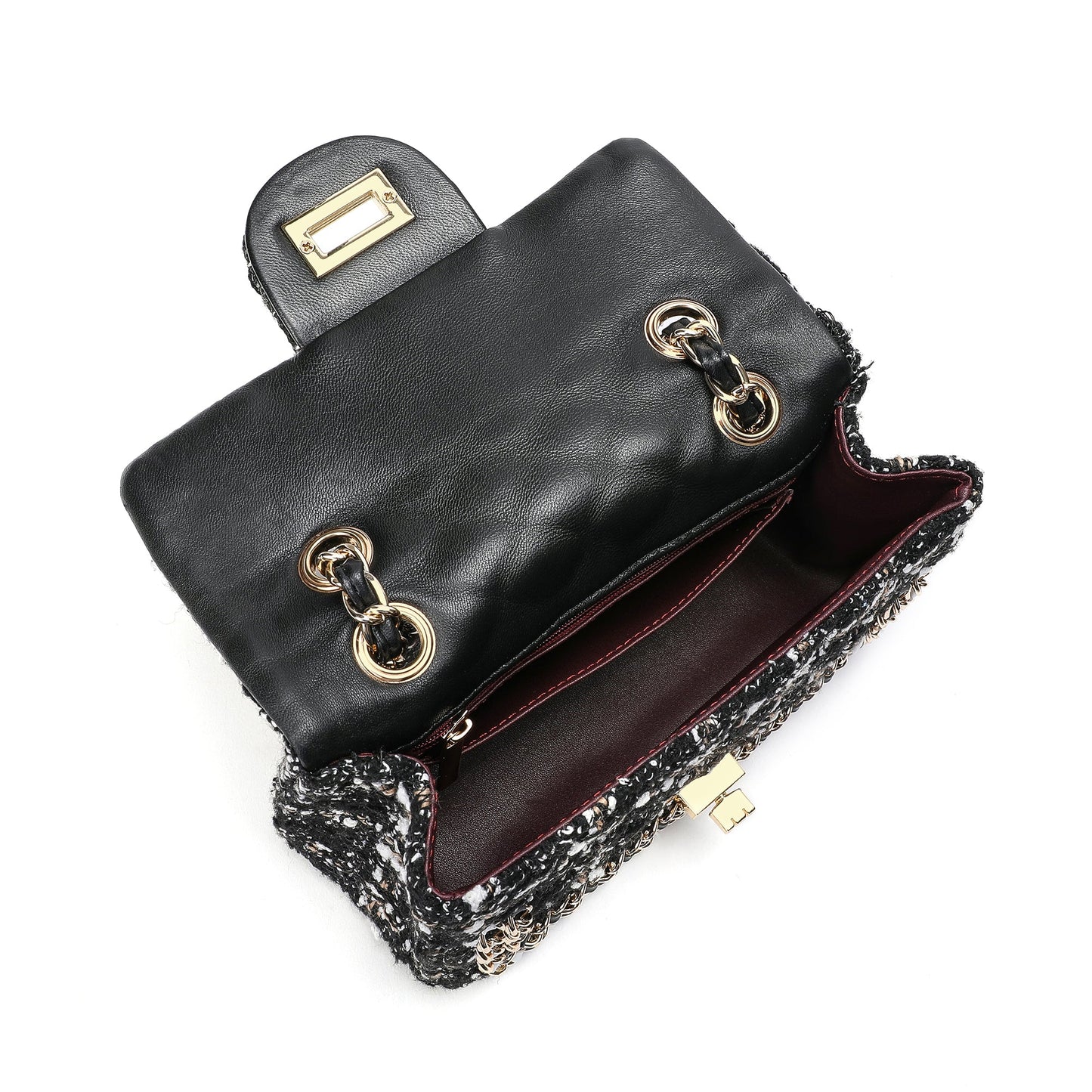Tweed & Leather Shoulder Bag