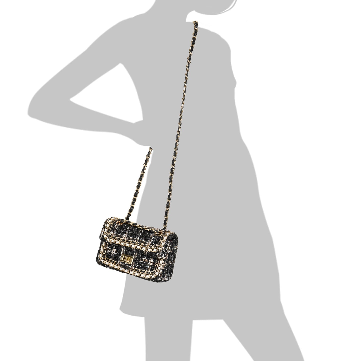 Tweed & Leather Shoulder Bag