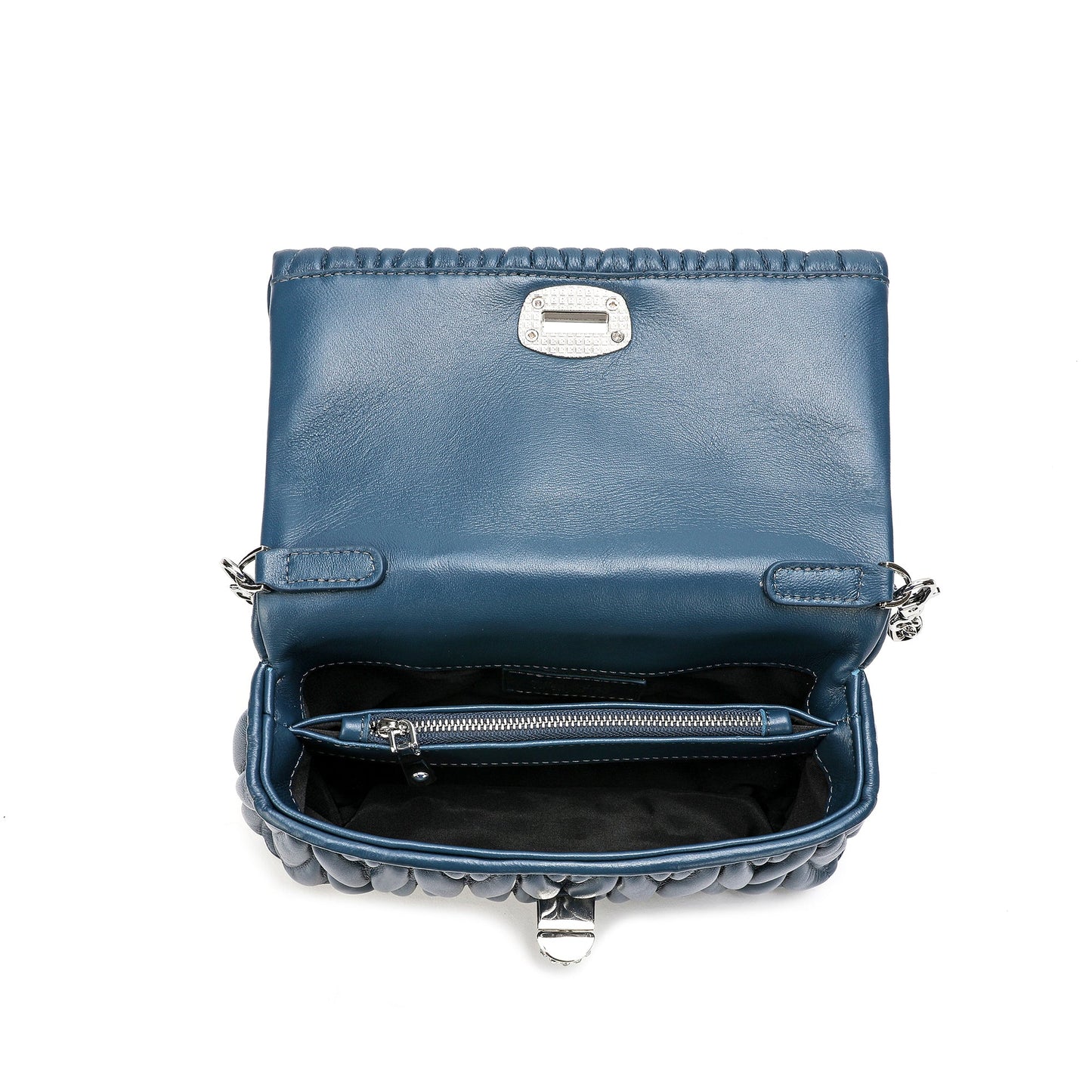 Pleated Sheepskin Shoulder Bag