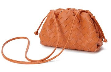 Full Grain Woven Leather Pouch/ Shoulder/ Clutch Bag