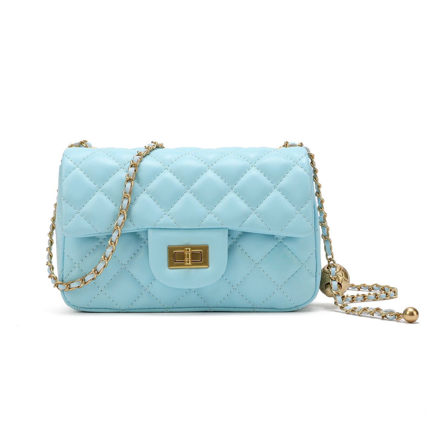 Quilted Sheepskin Leather Crossbody Bag