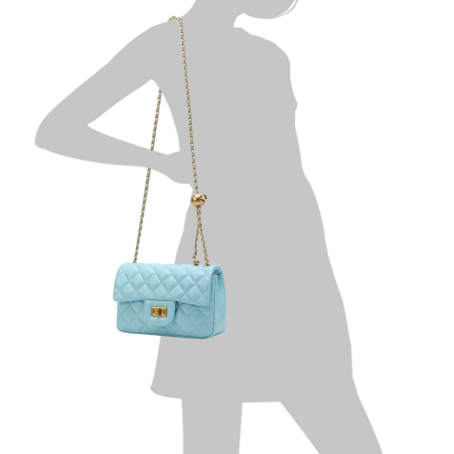 Quilted Sheepskin Leather Crossbody Bag