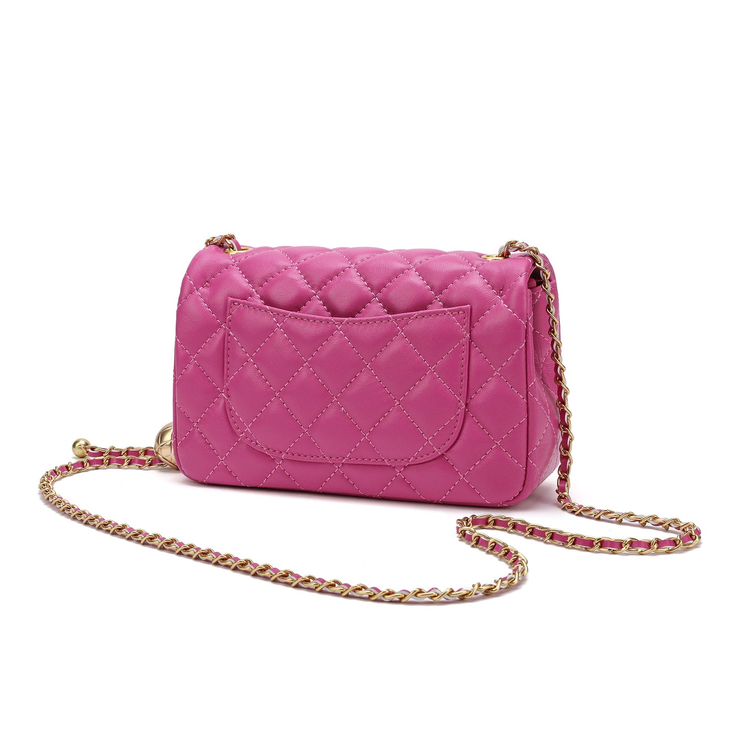 Quilted Sheepskin Leather Crossbody Bag