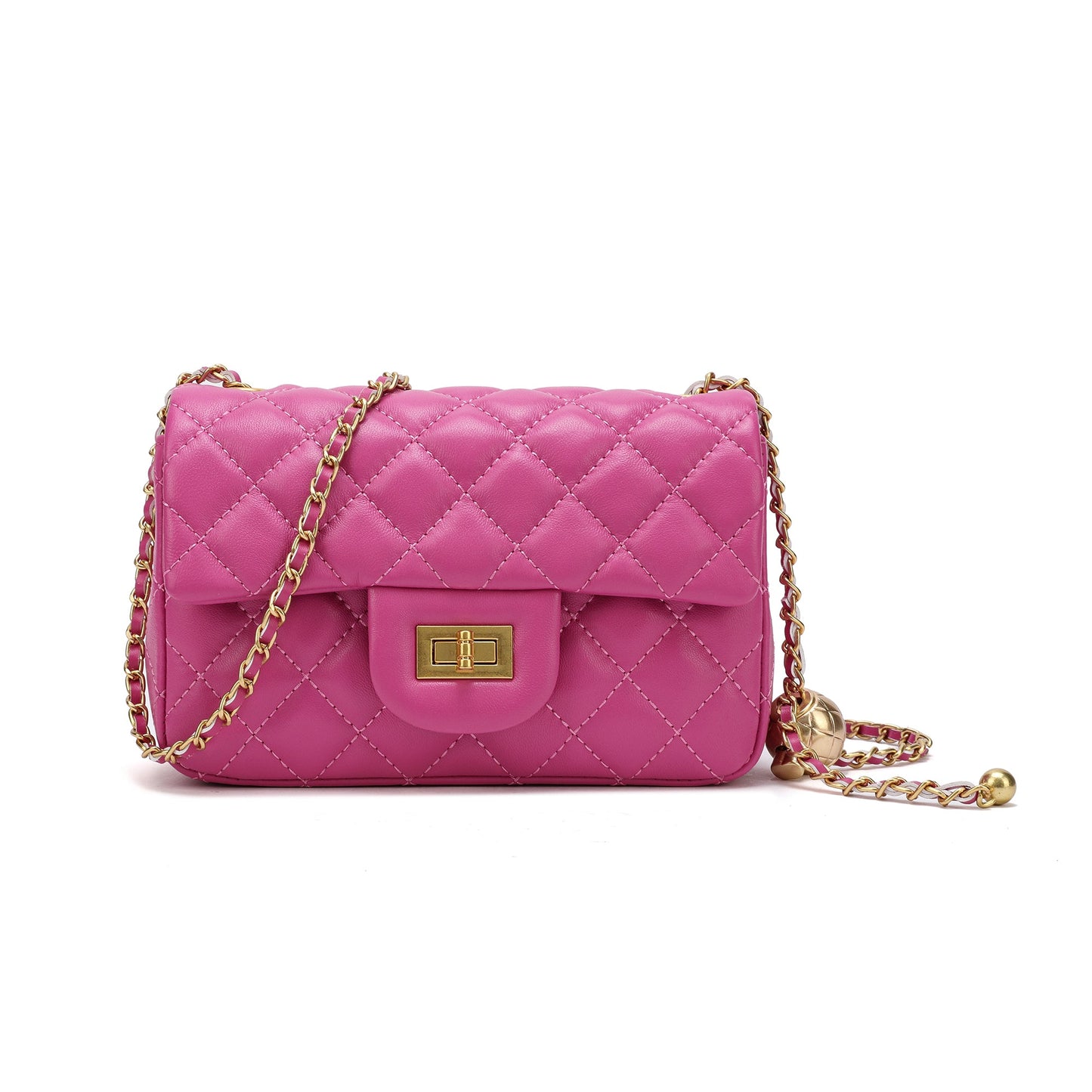Quilted Sheepskin Leather Crossbody Bag
