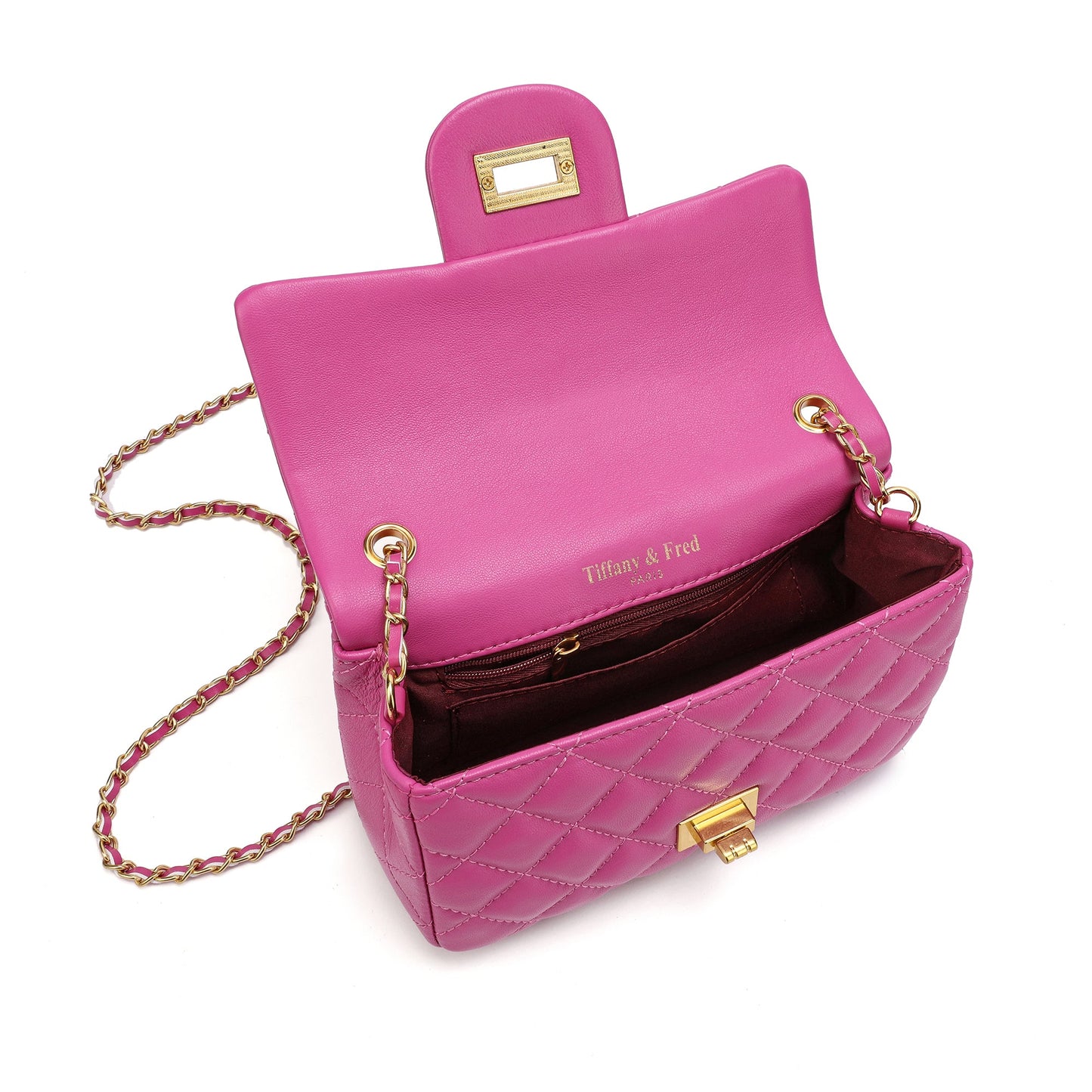 Quilted Sheepskin Leather Crossbody Bag