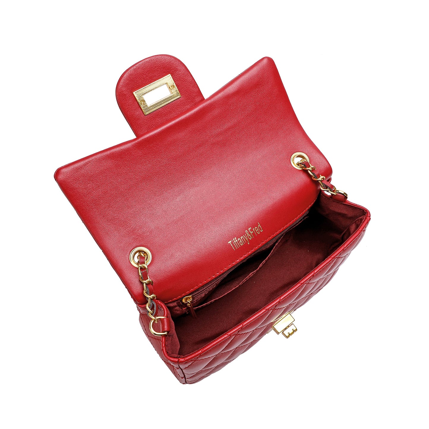 Quilted Sheepskin Leather Crossbody Bag