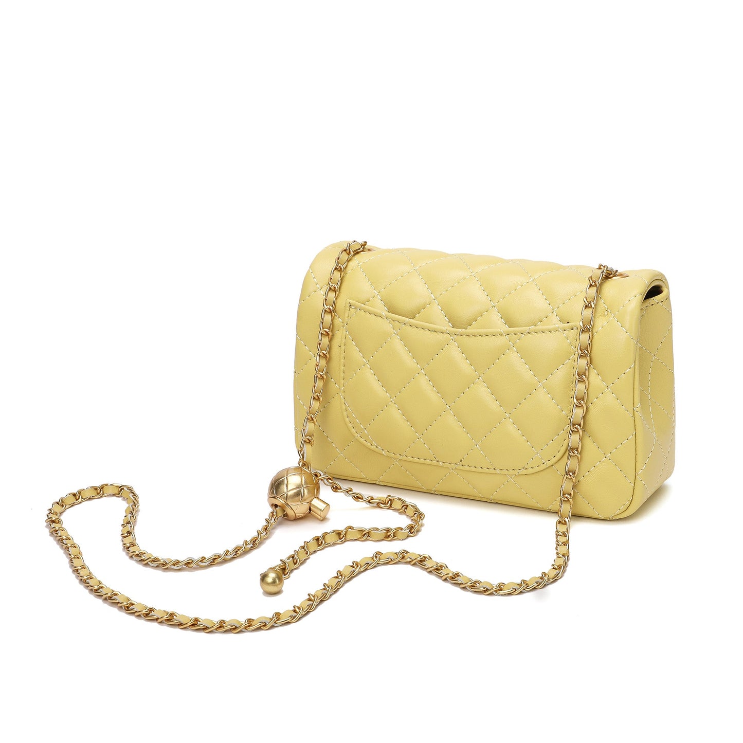 Quilted Sheepskin Leather Crossbody Bag