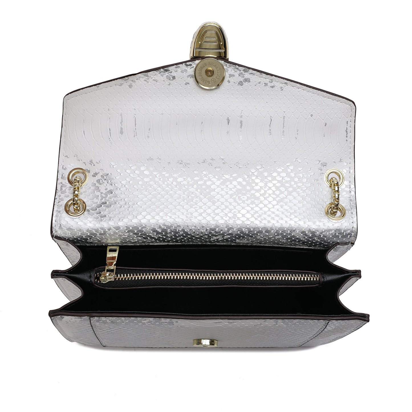 Snake-pattern Printed Leather Shoulder Bag