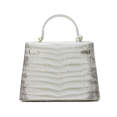 Alligator Embossed Leather top-handle Satchel/Shoulder Bag