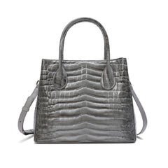 Alligator Embossed Leather Top-handle/Shoulder Tote Bag