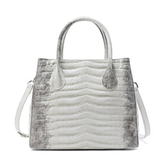 Alligator Embossed Leather Top-handle/Shoulder Tote Bag