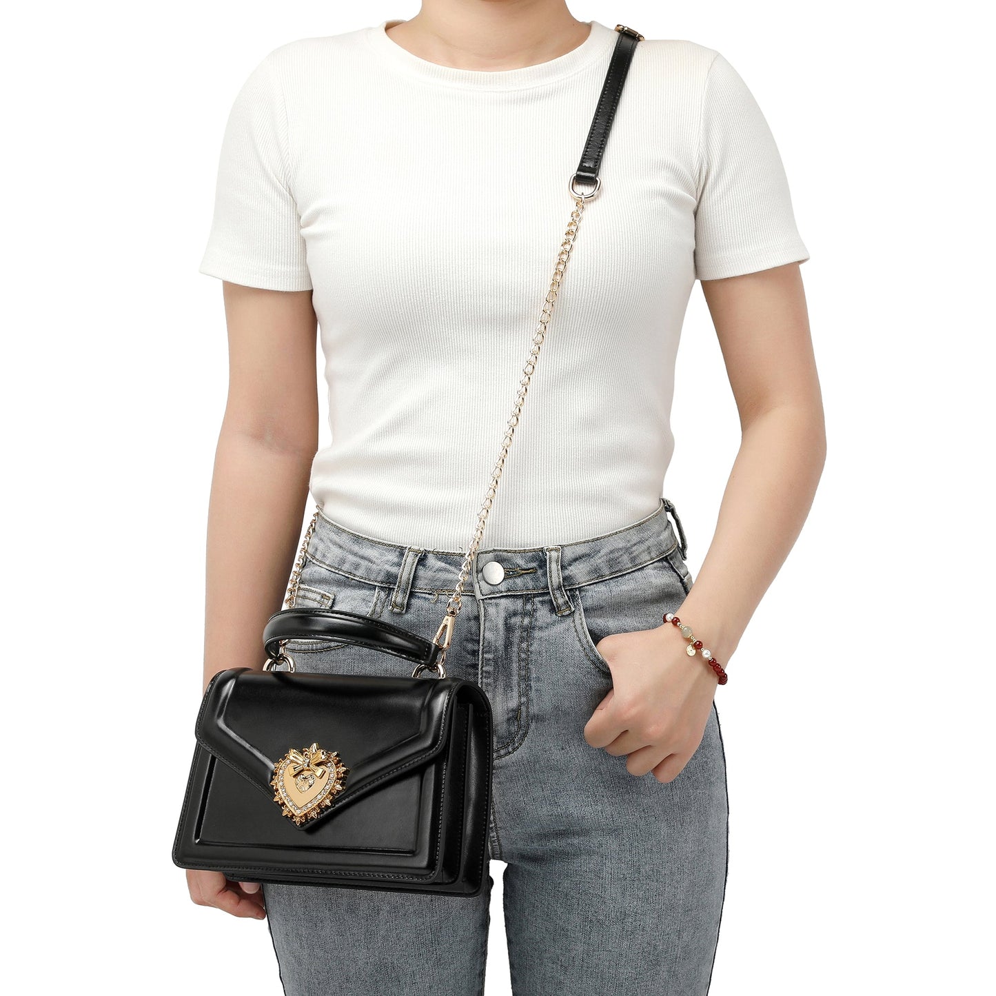 Top-Handle Smooth leather Satchel/Shoulder bag # 2388