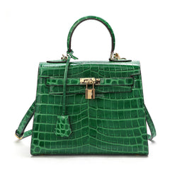 Alligator Embossed Leather Grace Satchel