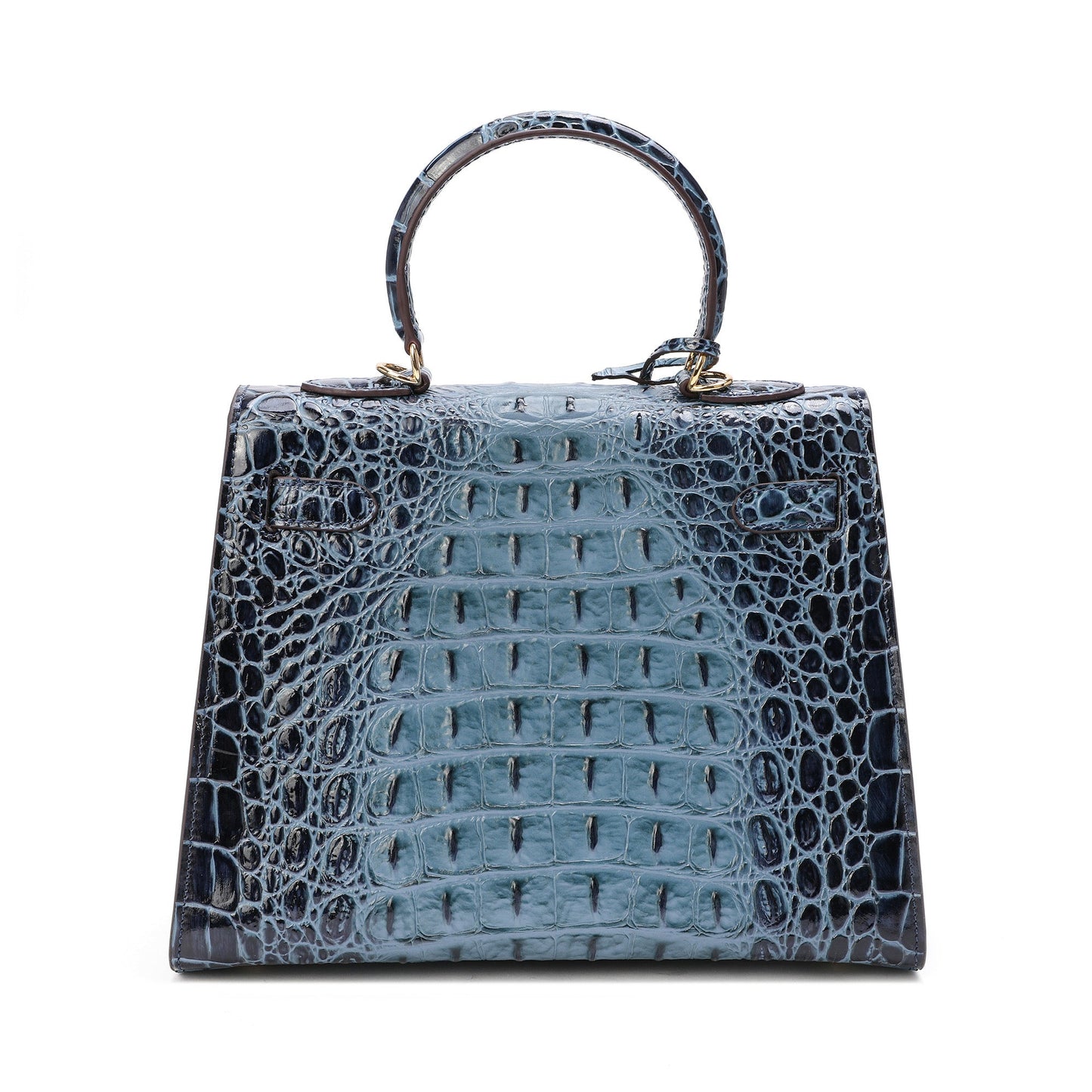 Alligator Embossed Leather Satchel/Shoulder Bag