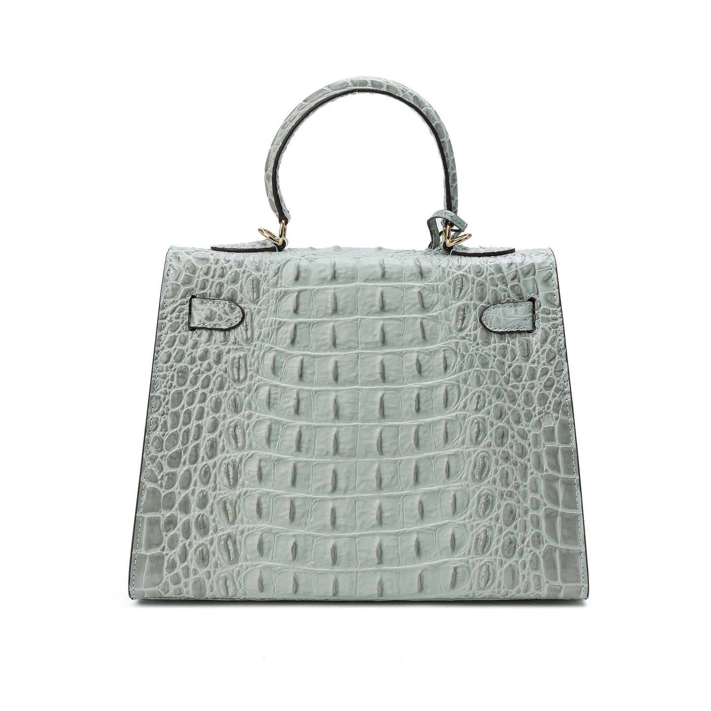 Alligator Embossed Leather Satchel/Shoulder Bag