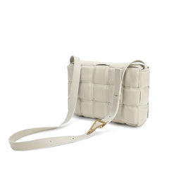 Full-Grain Woven Lambskin Leather Puffy Bag