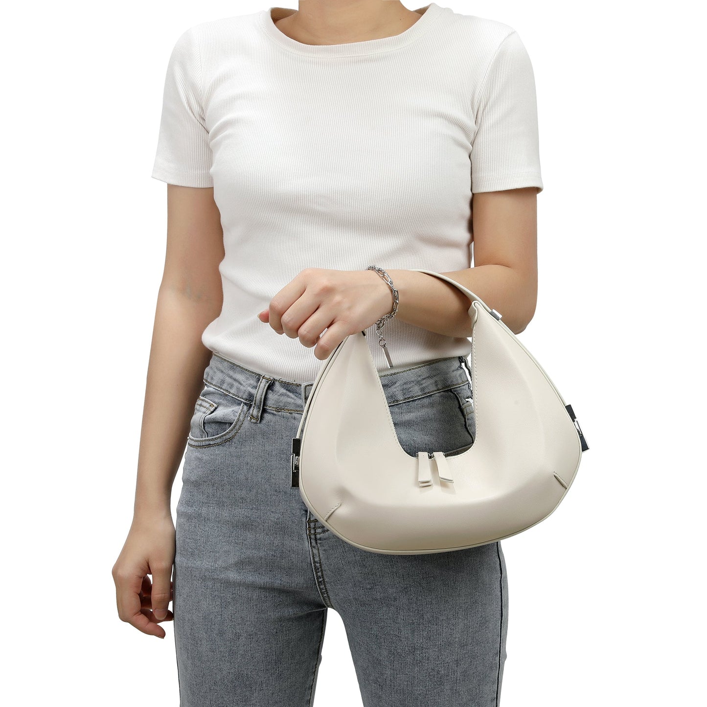 Smooth Leather Adjustable Shoulder Bag