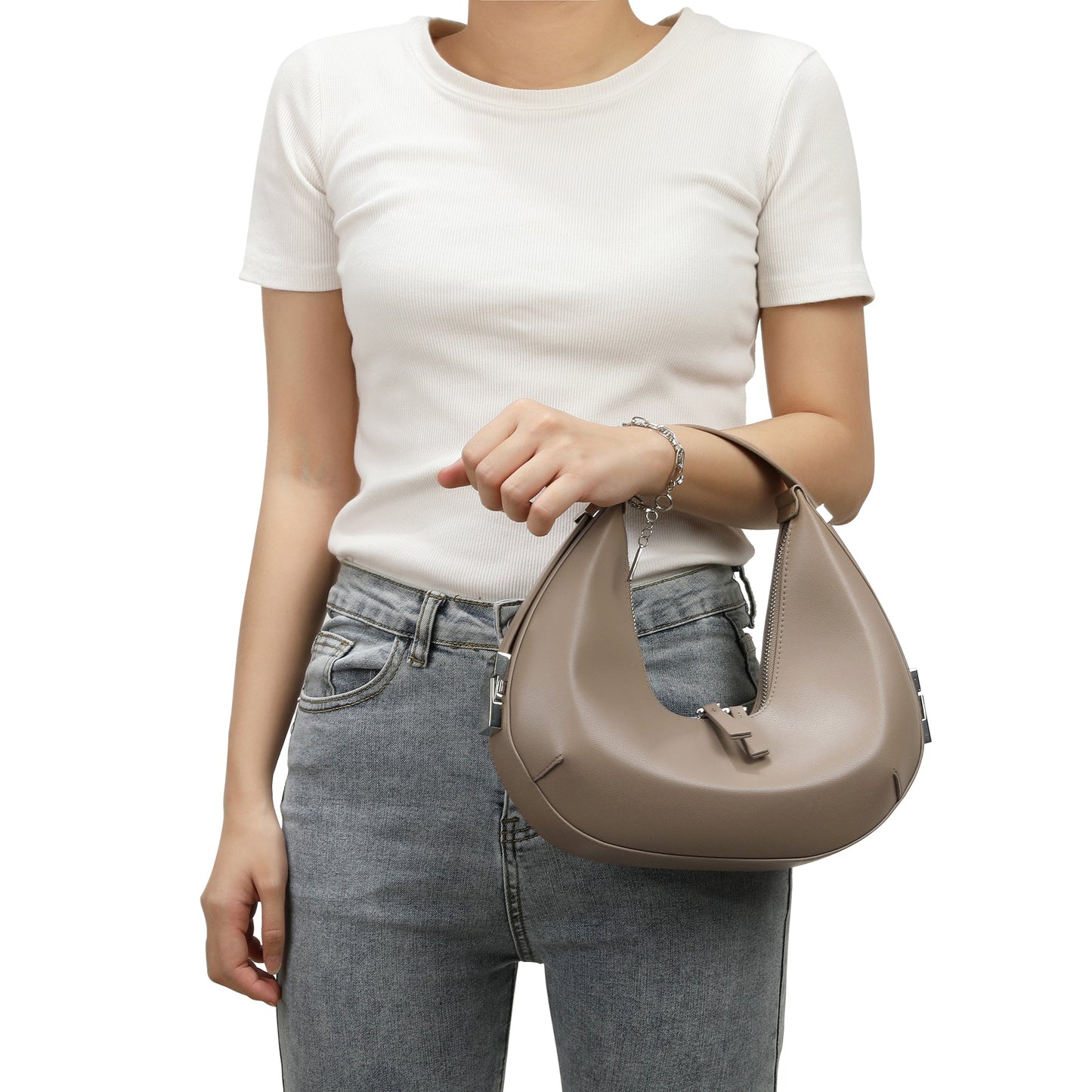 Smooth Leather Adjustable Shoulder Bag