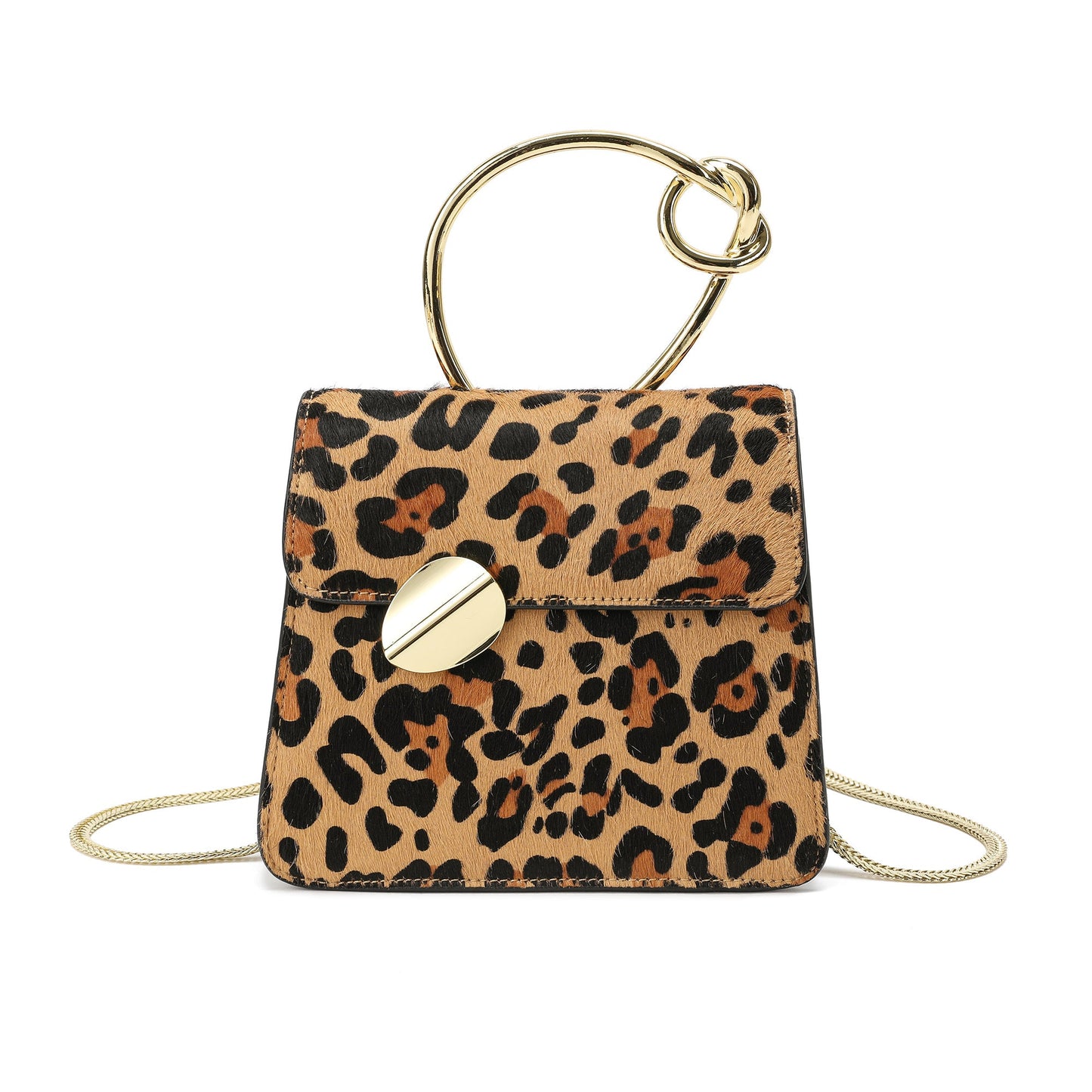 Sheepskin Leather Top-Handle Shoulder Bag