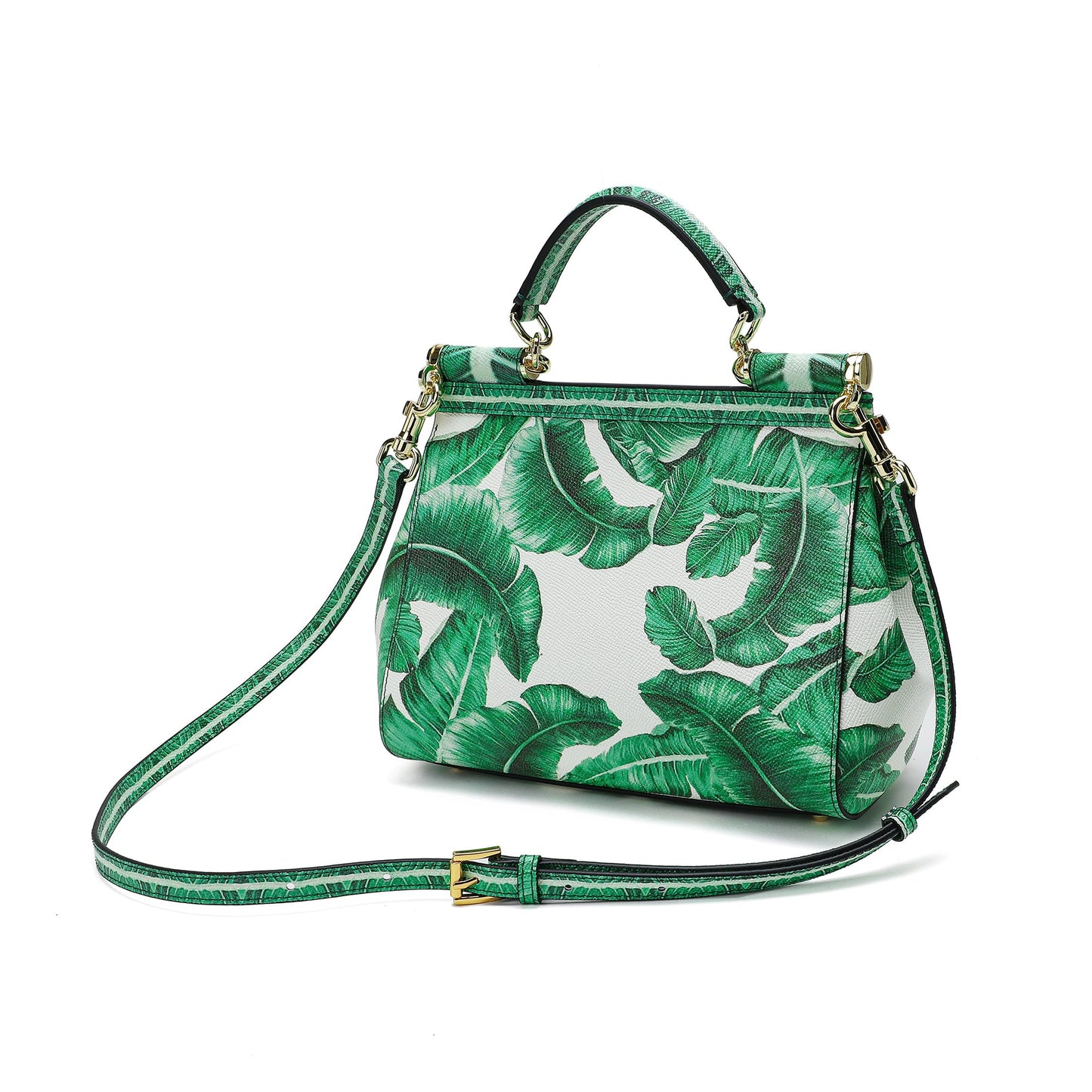 Printed Leather Satchel/Shoulder Bag # 4136