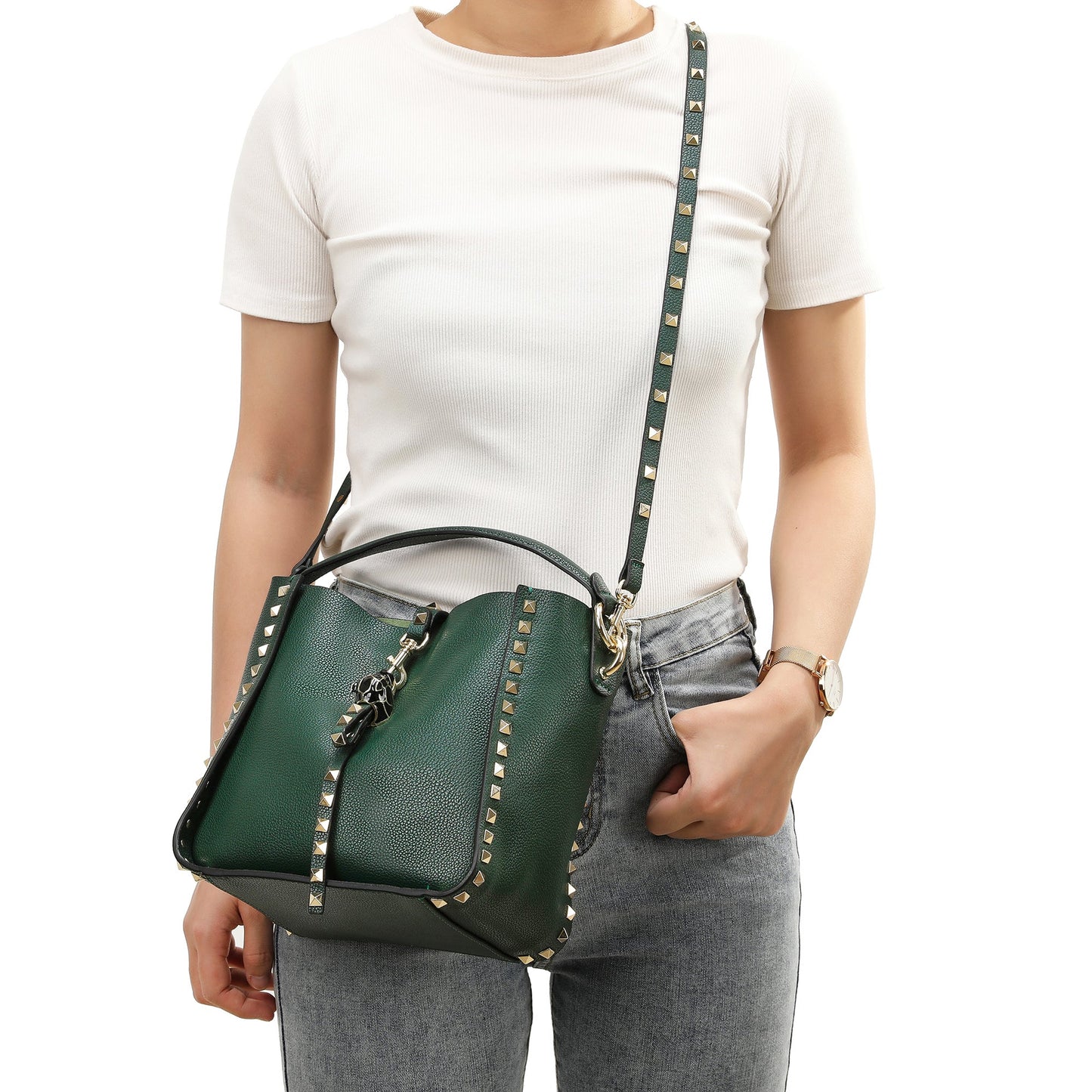 Full-Grain Leather Hobo/ Shoulder Bag