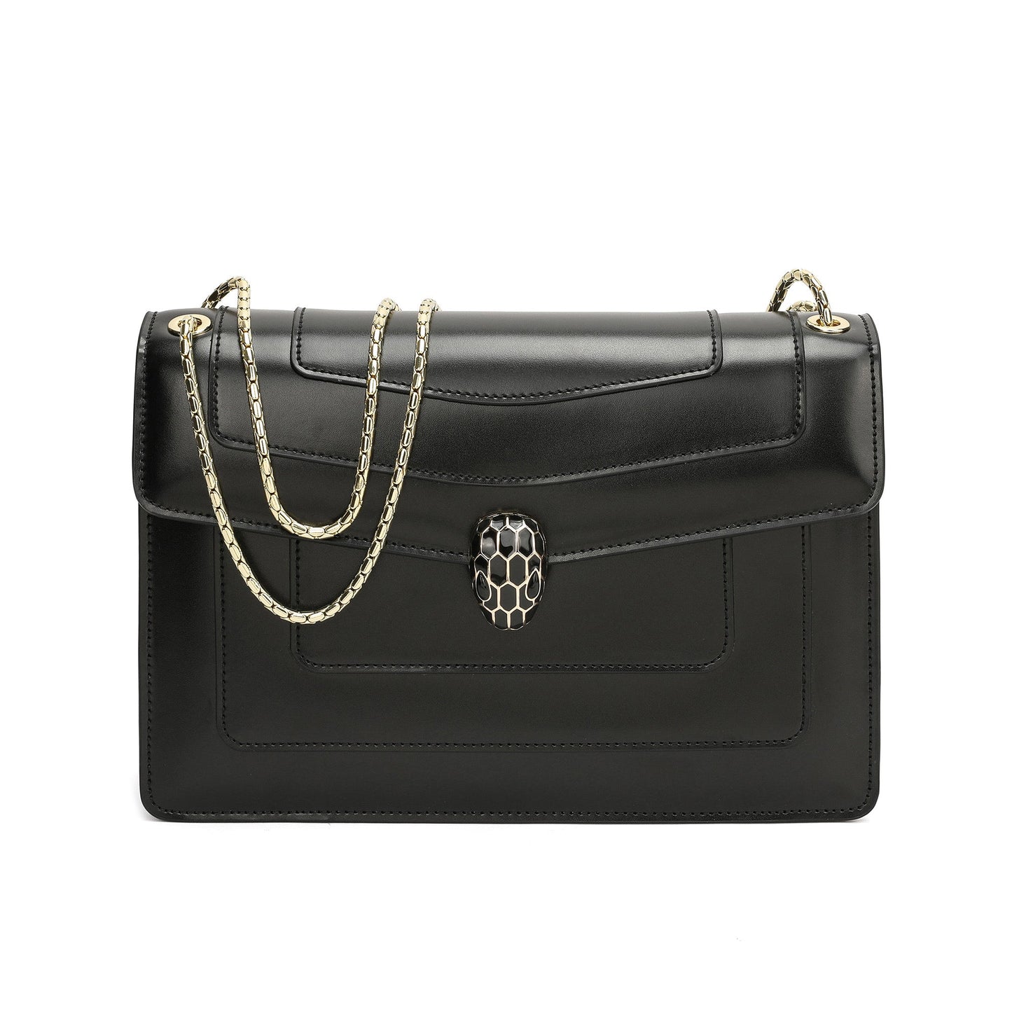 Smooth Leather Foldover Crossbody/Shoulder Bag