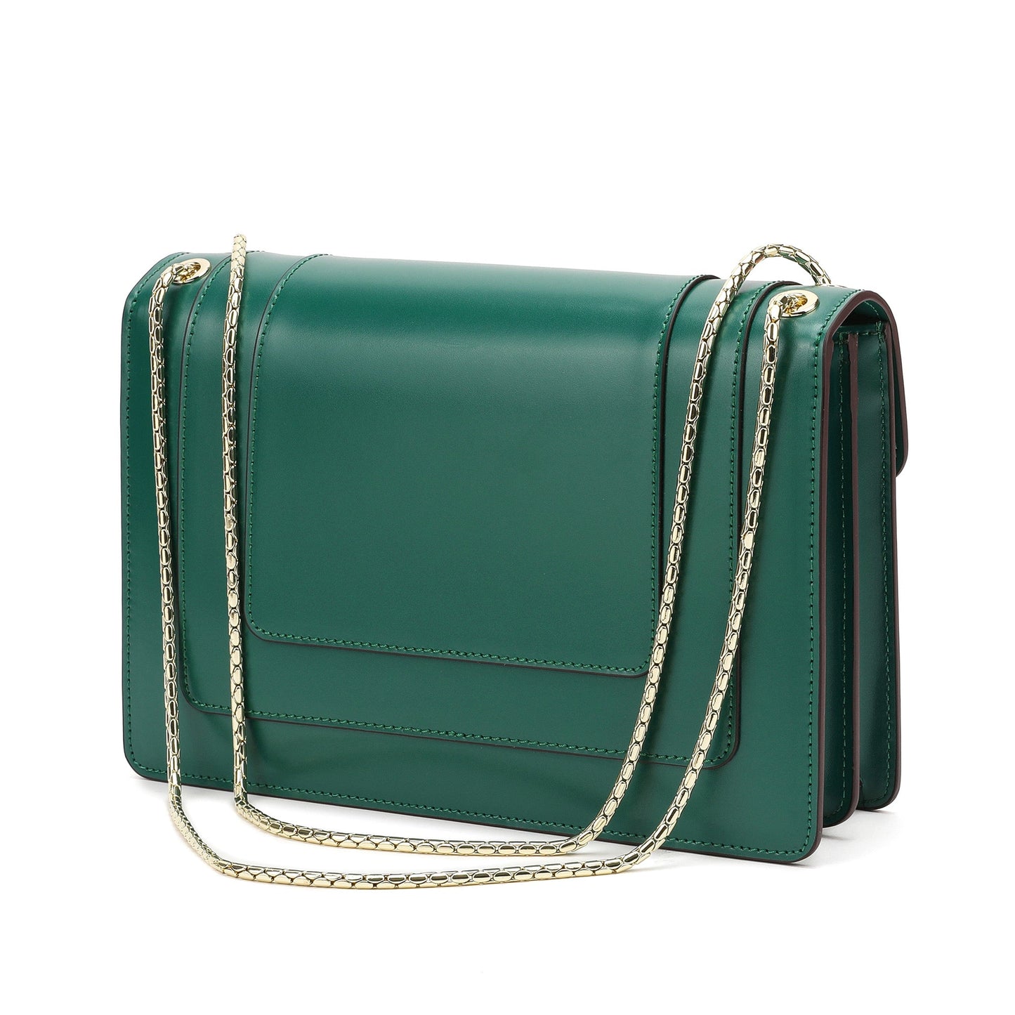 Smooth Leather Foldover Crossbody/Shoulder Bag