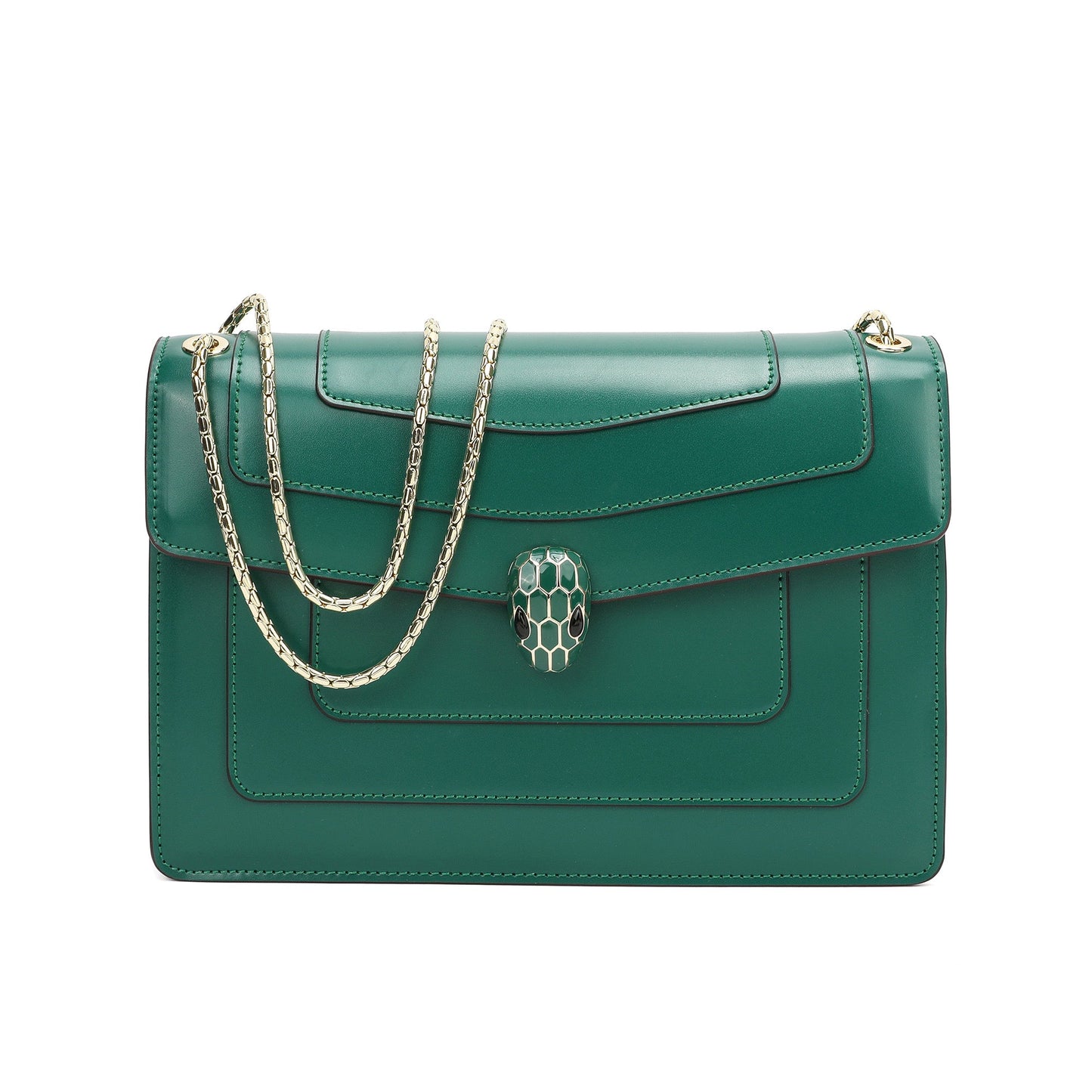 Smooth Leather Foldover Crossbody/Shoulder Bag