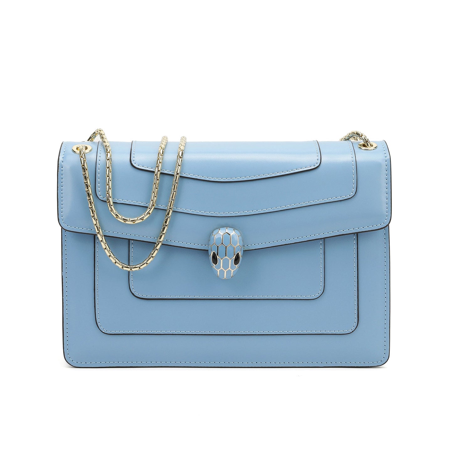 Smooth Leather Foldover Crossbody/Shoulder Bag