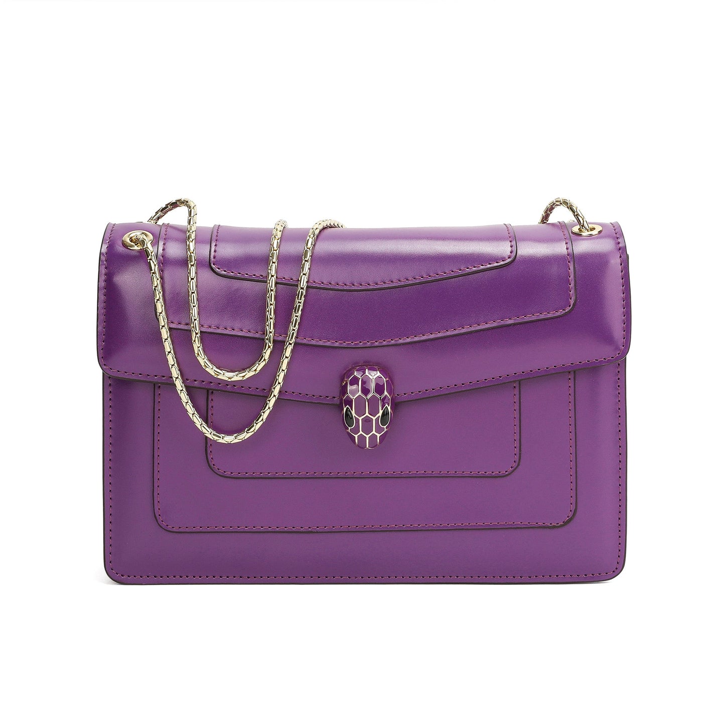 Smooth Leather Foldover Crossbody/Shoulder Bag