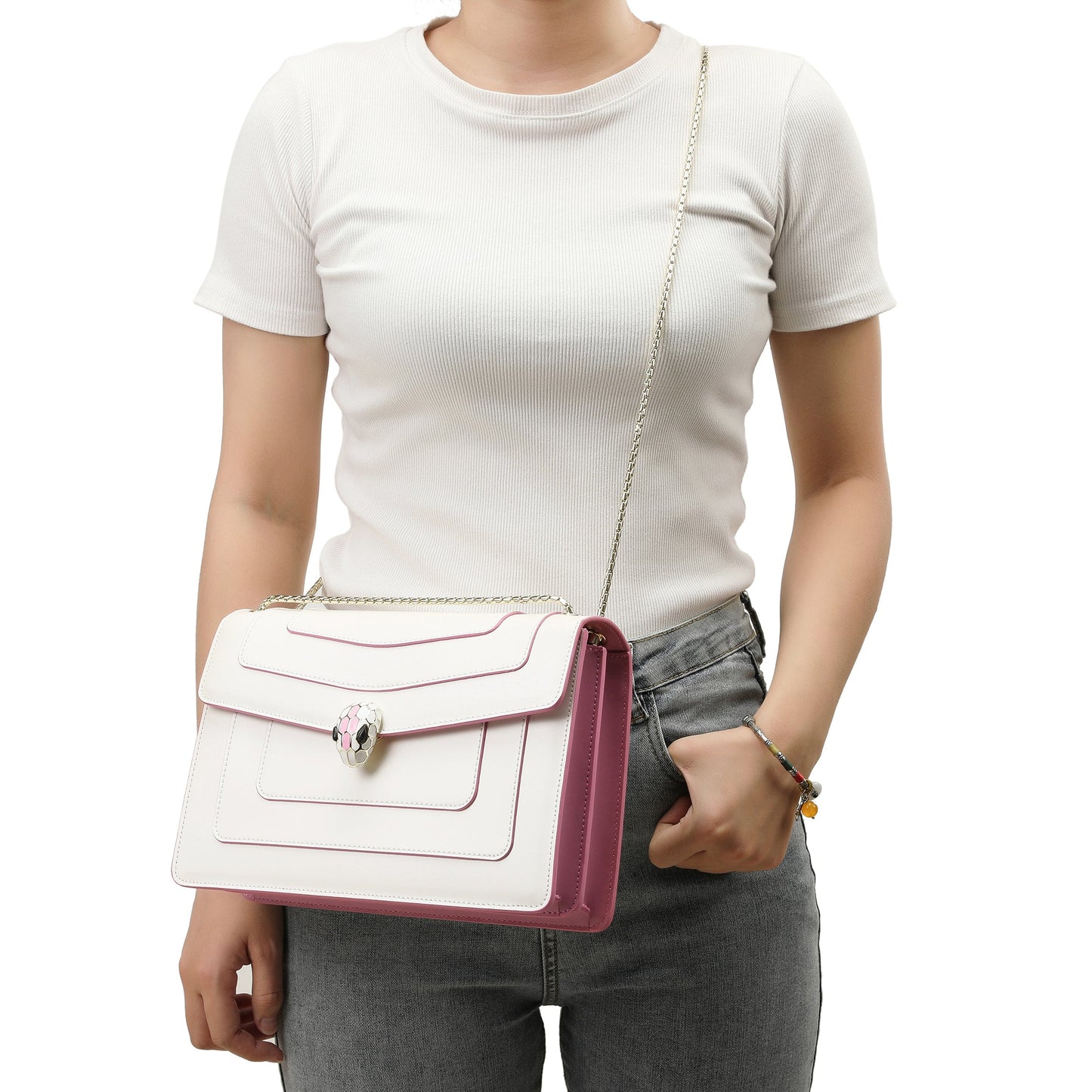 Smooth Leather Foldover Crossbody/Shoulder Bag