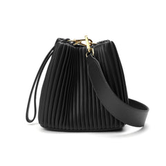 Pleated Leather Shoulder Bag