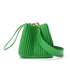 Pleated Leather Shoulder Bag