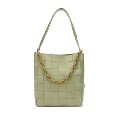 Smooth Woven Leather Shoulder Bag