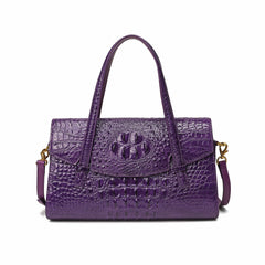 Alligator Embossed Leather Satchel/Shoulder Bag