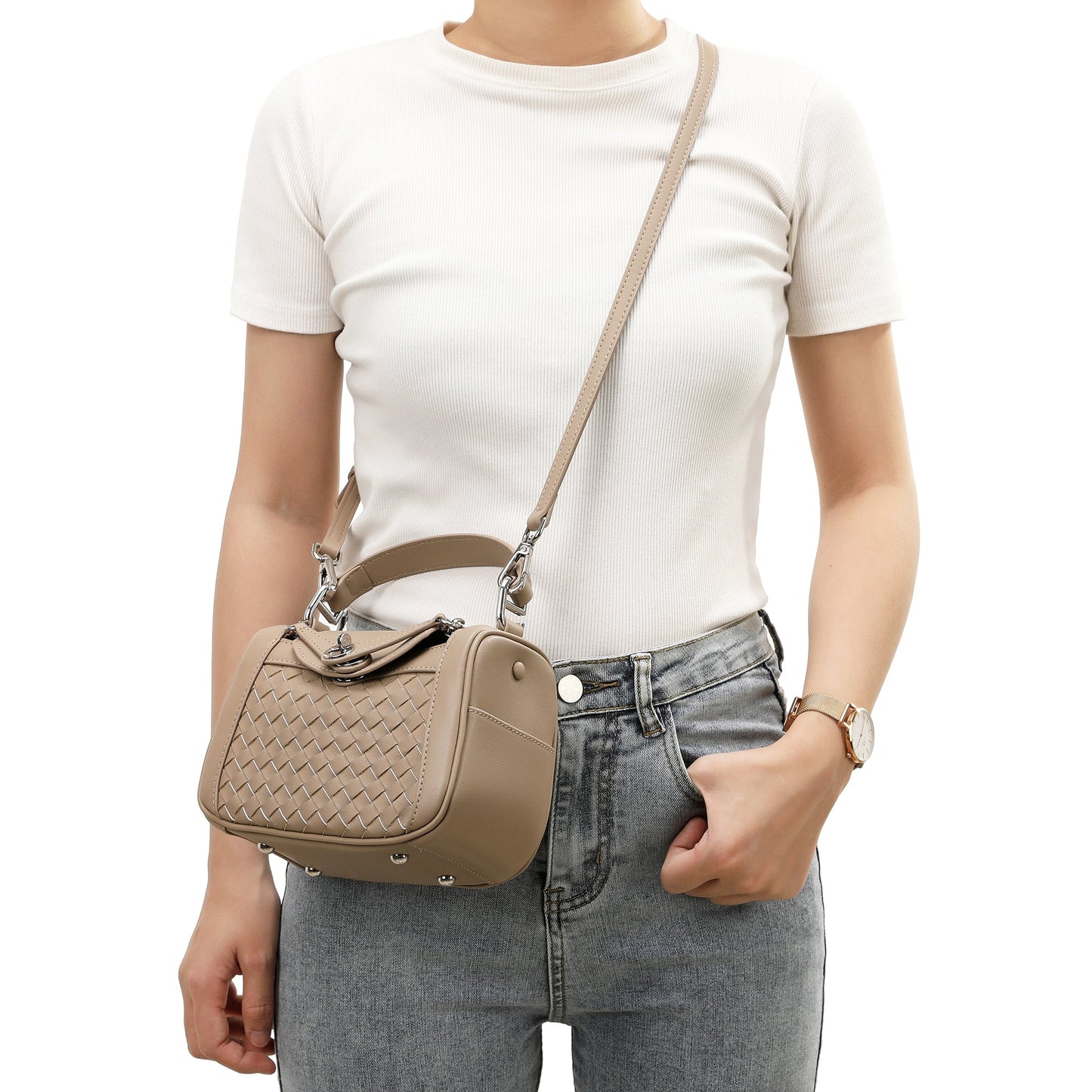 Woven Leather Crossbody/ Shoulder Bag
