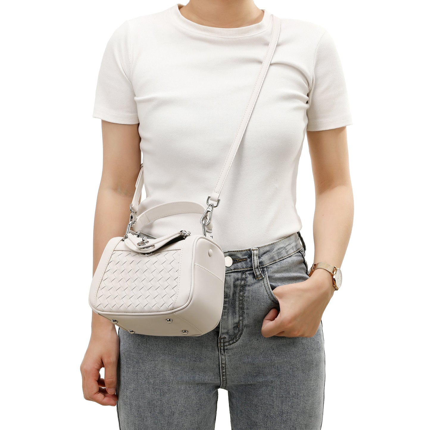 Woven Leather Crossbody/ Shoulder Bag