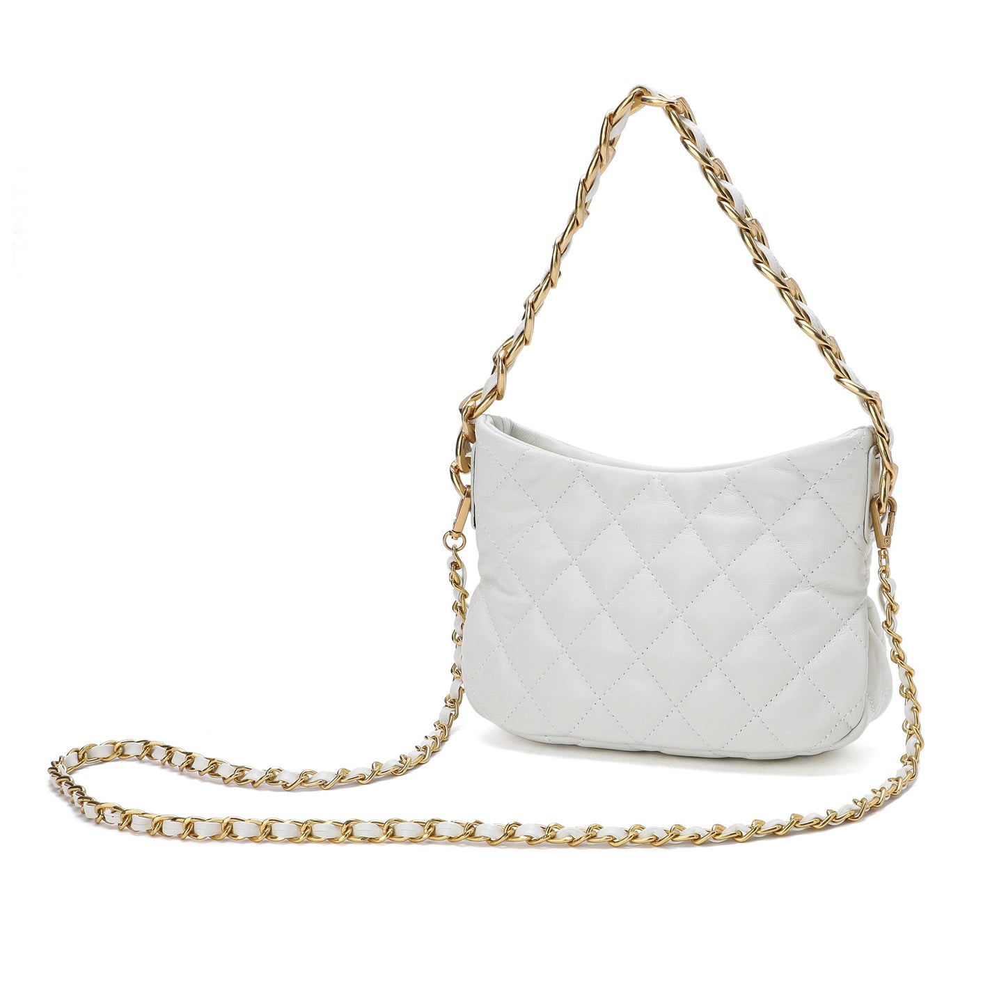 Quilted Sheepskin Leather Crossbody/ Shoulder Bag