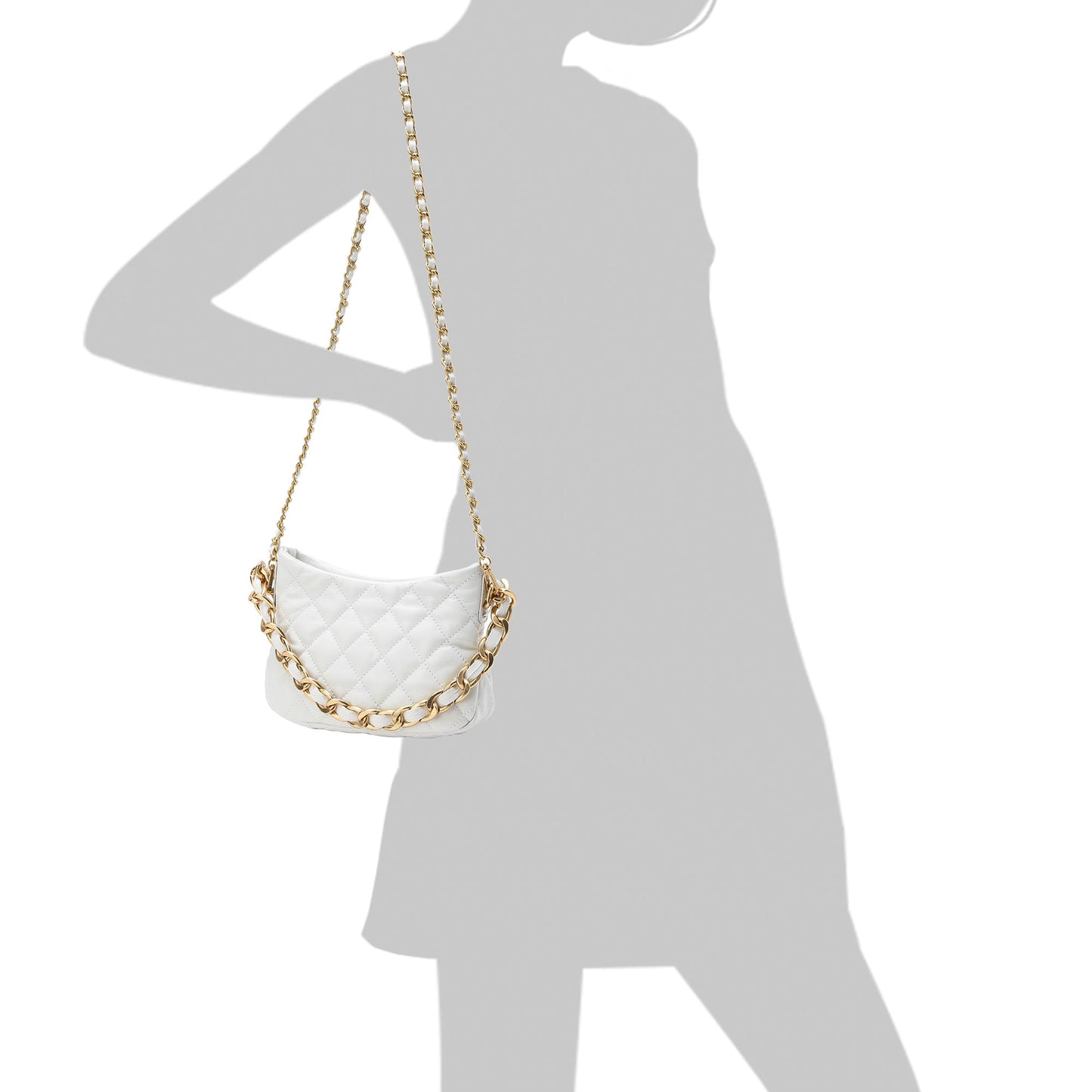Quilted Sheepskin Leather Crossbody/ Shoulder Bag