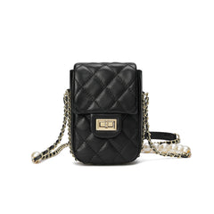 Lizard Quilted Sheepskin Leather Crossbody Bag