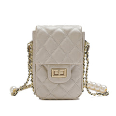 Lizard Quilted Sheepskin Leather Crossbody Bag